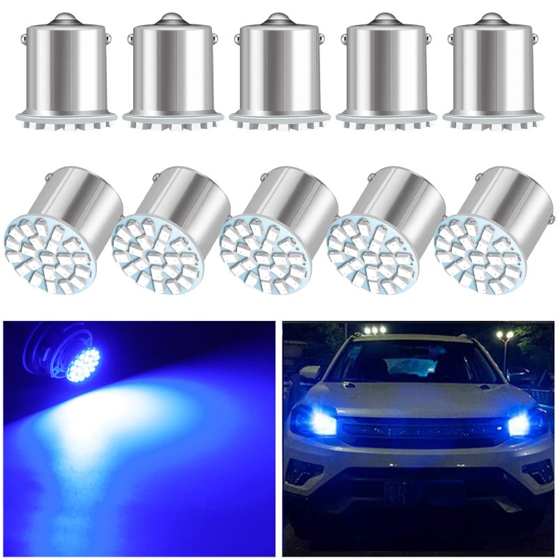 YM EBright YM E-Bright 10-Pack Blue 1156 BA15S 1206 22SMD Led Turn Signal Light Auto Car Reverse Light Lamp DC 12V - Image 1